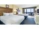 Ocean-view bedroom with two double beds at 2401 Ocean Blvd. S # 1062, Myrtle Beach, SC 29577