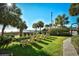 Relaxing lawn area with lounge chairs and ocean views at 1200 N Ocean Blvd. # 308, Myrtle Beach, SC 29577