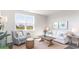 Cozy living room with white couch, striped armchair, and wooden coffee table at 576 Duvall St., Longs, SC 29568