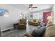 Living room with two sofas and red front door at 6001 - 1824 S Kings Hwy., Myrtle Beach, SC 29575