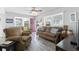 Living room with two sofas and red front door at 6001 - 1824 S Kings Hwy., Myrtle Beach, SC 29575