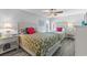 Bedroom with two twin beds, ceiling fan, and access to patio at 6001 - 1824 S Kings Hwy., Myrtle Beach, SC 29575