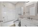 Modern bathroom with white vanity and bathtub at 124 South Shore Blvd. # 303, Longs, SC 29568
