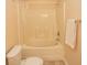 Clean bathroom with tub shower combo, toilet and linen closet at 5810 Longwood Dr. # 14-304, Murrells Inlet, SC 29576