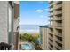 Balcony with partial ocean view and resort pool view at 5308 N Ocean Blvd. # 715, Myrtle Beach, SC 29577