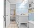 Bathroom with white vanity, tiled floor, and shower/tub combo at 210 75Th Ave. N # 4045, Myrtle Beach, SC 29572