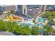 Aerial view of resort water park with lazy river and slides at 210 75Th Ave. N # 4045, Myrtle Beach, SC 29572