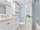 Clean bathroom with white vanity, tiled floor, and shower/tub combo at 210 75Th Ave. N # 4045, Myrtle Beach, SC 29572