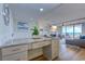Kitchen with white cabinets and a granite countertop at 9650 Shore Dr. # 902, Myrtle Beach, SC 29572