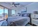 Main bedroom with a king-size bed and ocean view at 9650 Shore Dr. # 902, Myrtle Beach, SC 29572