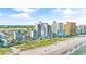 Aerial view of oceanfront high-rises and beach at 2500 N Ocean Blvd. # 605, Myrtle Beach, SC 29577