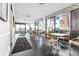 Casual seating area with tables and chairs near ocean views at 2500 N Ocean Blvd. # 605, Myrtle Beach, SC 29577
