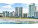 Aerial view of oceanfront resort buildings and beach at 2500 N Ocean Blvd. # 605, Myrtle Beach, SC 29577