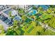 Aerial view of resort pool, hot tub, and lawn at 2500 N Ocean Blvd. # 605, Myrtle Beach, SC 29577