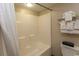 Clean bathroom with shower/tub combo and plenty of storage at 1321 S Ocean Blvd. # 905, North Myrtle Beach, SC 29582