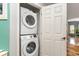 Stackable Samsung washer and dryer in laundry closet at 1551 Spinnaker Dr. # 5822, North Myrtle Beach, SC 29582