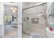 Bathroom with a walk-in shower and updated fixtures at 5056 Glenbrook Dr. # 202, Myrtle Beach, SC 29579