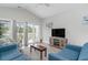 Living room with vaulted ceiling, hardwood floors, comfy sofas, and access to a balcony at 1009 World Tour Blvd. # 301, Myrtle Beach, SC 29579