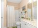 Clean bathroom with a tub shower combo and updated vanity at 4516 N Plantation Harbour Dr. # H-12, Little River, SC 29566