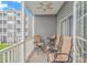 Private balcony with seating for two and views of community at 4516 N Plantation Harbour Dr. # H-12, Little River, SC 29566