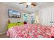 Bright bedroom with a comfortable bed and beach-themed decor at 117B Ocean Blvd. S, Surfside Beach, SC 29575