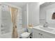 Clean bathroom with a bathtub, shower, and updated vanity at 1120 Hickory Knob Ct., Myrtle Beach, SC 29579
