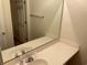 Bathroom with single vanity and large mirror at 616 River Oaks Dr. # 54F, Myrtle Beach, SC 29579