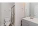 Clean bathroom with single vanity, shower, and toilet at 500 Willow Greens Dr. # B, Conway, SC 29526
