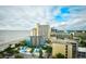 Aerial view showing resort, beach, and ocean at 1105 S Ocean Blvd. # 1044, Myrtle Beach, SC 29577