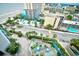 Aerial view of resort pool and grounds at 1105 S Ocean Blvd. # 1044, Myrtle Beach, SC 29577