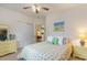 Bedroom with a queen bed, dresser, and ceiling fan at 601 Hillside Dr. N # 3906, North Myrtle Beach, SC 29582