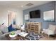 Relaxing Gathering room featuring comfortable seating and a stylish media wall at 5050 Selene Ct., Myrtle Beach, SC 29588