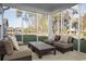 Relaxing screened porch with wicker furniture and view of the backyard at 5054 Selene Ct., Myrtle Beach, SC 29588
