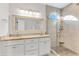 Elegant bathroom with double sinks, a large mirror, and a walk-in shower at 2150 North Berwick Dr., Myrtle Beach, SC 29575