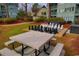 Giant outdoor chessboard with table and benches for recreation at 5905 S Kings Highway # 219-B, Myrtle Beach, SC 29575