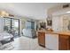 Kitchen with a breakfast bar and ocean-themed decor at 5905 S Kings Highway # 219-B, Myrtle Beach, SC 29575