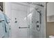 Updated bathroom with a walk-in shower and modern vanity at 5905 S Kings Highway # 219-B, Myrtle Beach, SC 29575