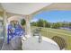 Balcony with table and chairs, offering a water view at 2151 Bridgeview Ct. # 3-303, North Myrtle Beach, SC 29582