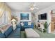 Living room with comfortable seating and views into the kitchen area at 6001-1092 S Kings Hwy., Myrtle Beach, SC 29575