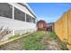 Small backyard with shed and privacy fence at 8586 Edgewood Dr., Myrtle Beach, SC 29588