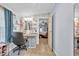 Well lit vanity area with a large mirror and built in shelving at 8586 Edgewood Dr., Myrtle Beach, SC 29588