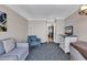 Living room with ocean view and comfortable seating at 1105 Ocean Blvd. S # 412, Myrtle Beach, SC 29577