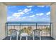 Stunning ocean view from private balcony with seating at 1105 Ocean Blvd. S # 412, Myrtle Beach, SC 29577