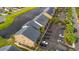 Aerial view of building and parking area by the water at 215 Double Eagle Dr. # G-2, Myrtle Beach, SC 29575