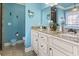 Elegant bathroom with double vanity, granite countertop at 6001 S Kings Hwy., Myrtle Beach, SC 29575
