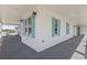 Spacious deck with teal shutters and ocean view at 6001 S Kings Hwy., Myrtle Beach, SC 29575