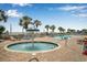 Relaxing pool area with a mushroom fountain at 2711 S Ocean Blvd. # 1915, North Myrtle Beach, SC 29582
