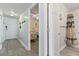 Bright entryway with tile flooring, leading to bedroom and bathroom at 5905 S Kings Highway # 416-B, Myrtle Beach, SC 29575