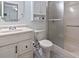 Clean bathroom with shower, toilet, and vanity at 5905 S Kings Highway # 416-B, Myrtle Beach, SC 29575