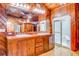 Main bathroom with wood features and a shower at 7122 Cox Lake Dr., Mullins, SC 29574